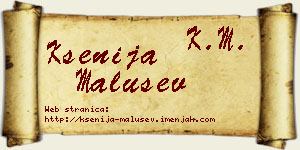 Ksenija Malušev vizit kartica